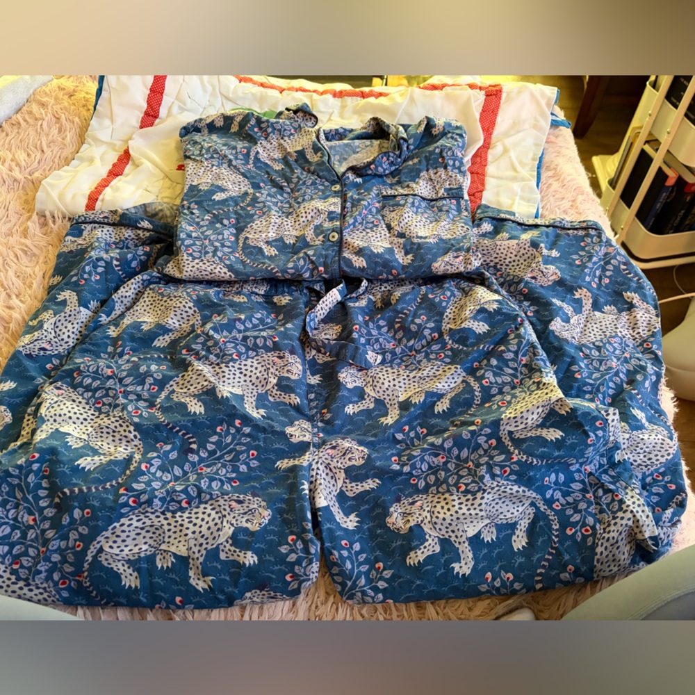Printfresh Blue Leopard Pajama Set